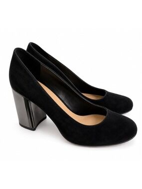 Mark Fisher Women’s Black Almond Toe Block Heel Pumps Size 7M